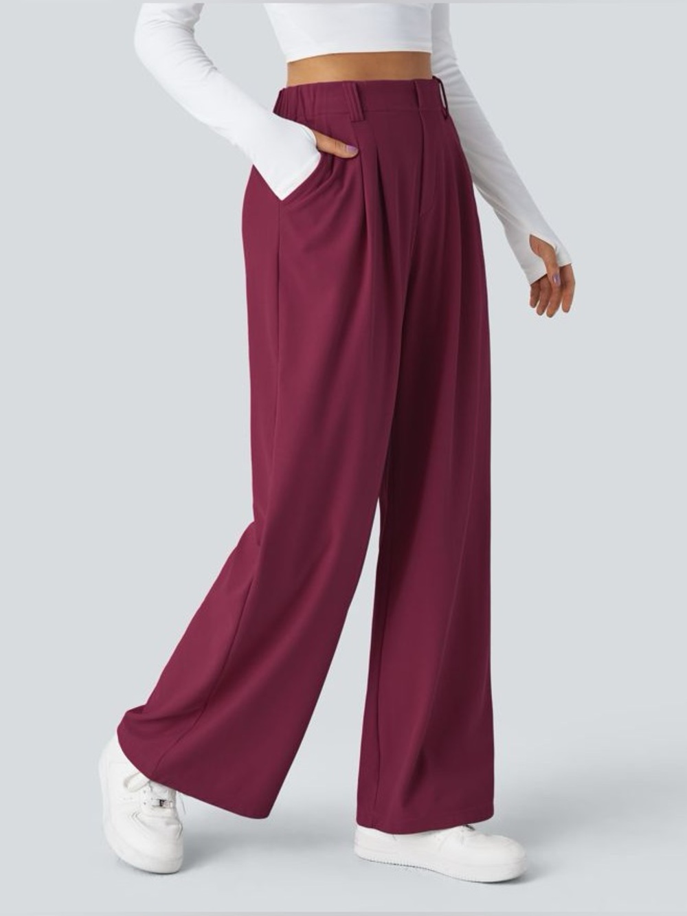 Halara Flex™ High Waisted Pocket Wide Leg Waffle Work Pants